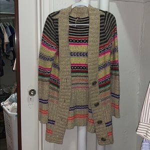 Colorful knit button down cardigan